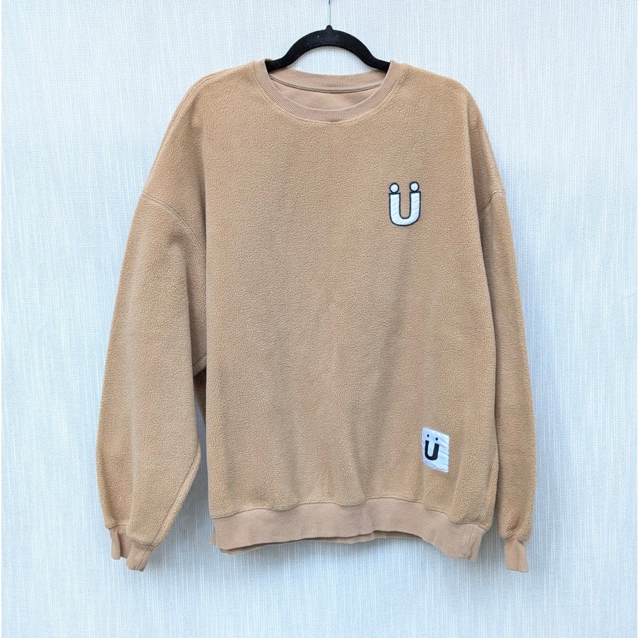 Urlazh Tan Logo Long Sleeve Crewneck Cotton Oversized U Cloud Sweatshirt — image 2 of 8